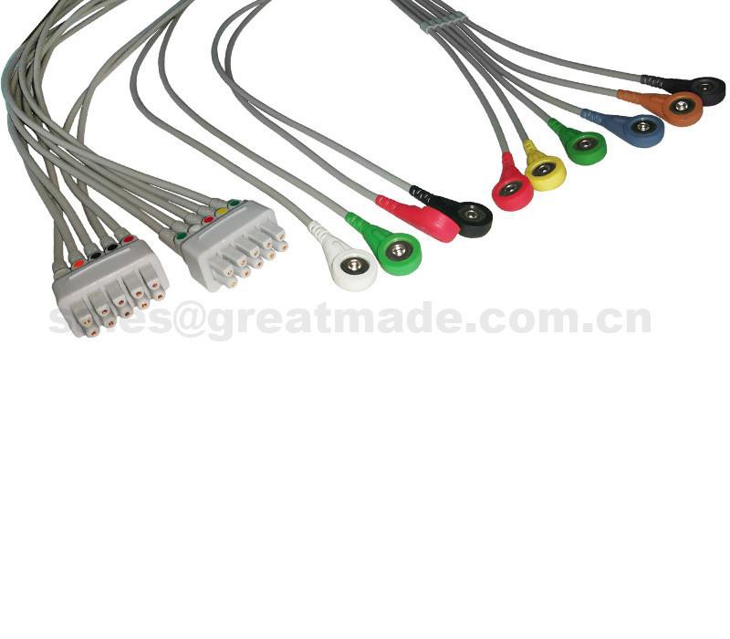 EC004BI GE MAC500.1200 Set multi-LiNK Leadwire, Snap, IEC EC004BI GE MAC500.1200 Multi-LiNK Leadwire set , Snap ,IEC