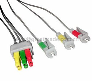 Set compatibil de datex ohmeda Leadwire, 3-Lead, Grabber, IEC, 100CM și 2PIN.