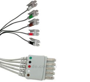 Compatibil M1968A 5-lead Leadwires, AHA, Grabber