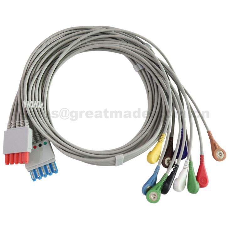 10 plumb ECG Leadwire Compatibil cu HP / Philips 78352C, 78354C