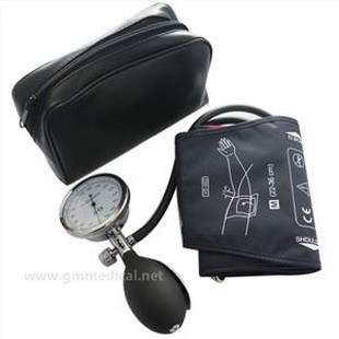 Manșetă manuală pentru tensiune arterială pentru adulți, manșetă cu un singur tub cu manometru și bec de inflație albastru închis.