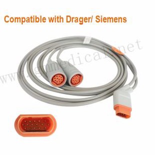 Cablu adaptor traductor de tensiune arterială invaziviIBP compatibil cu drager Siemens,16pin-rotund 10pini socket