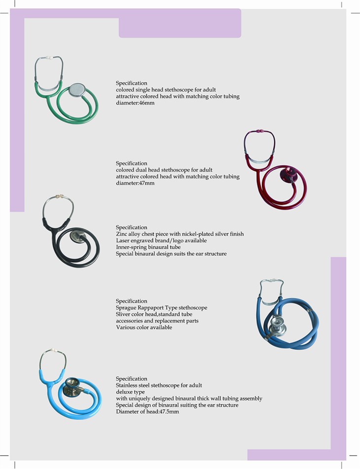 Stetoscop profesional cu un singur cap dublu din aluminiu anodizat cu stetoscop anti-cap